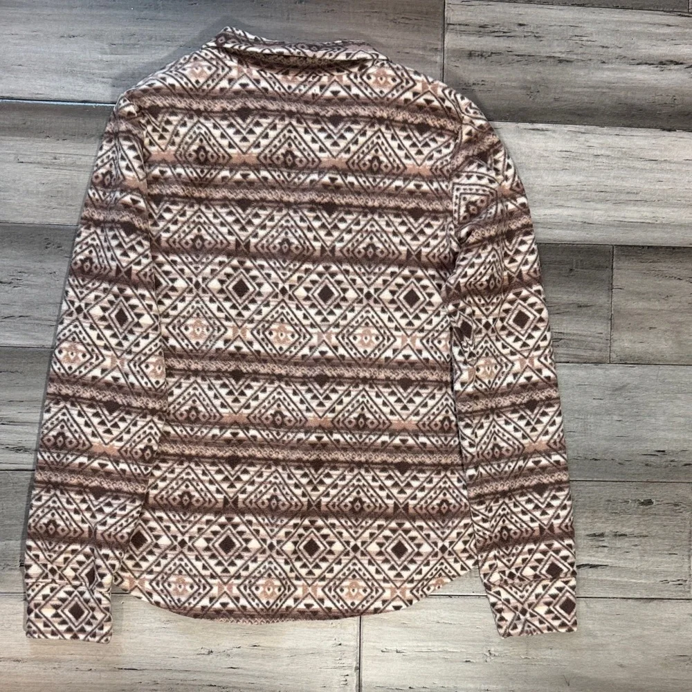 NWT Maurices Aztec Print Quarter-Zip Pullover in Brown and Cream